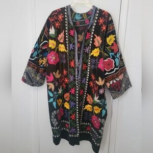UZBEK,HANDMADE, EMBROIDERY ON VELVET - JACKET CHAPAN ROBE